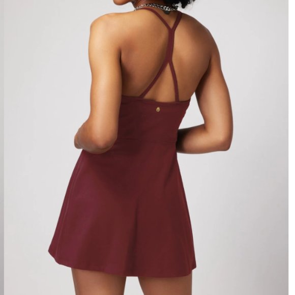 Spiritual Gangster Lia Dream Tech Active Dress -Washed Burgundy NWT - Picture 2 of 2
